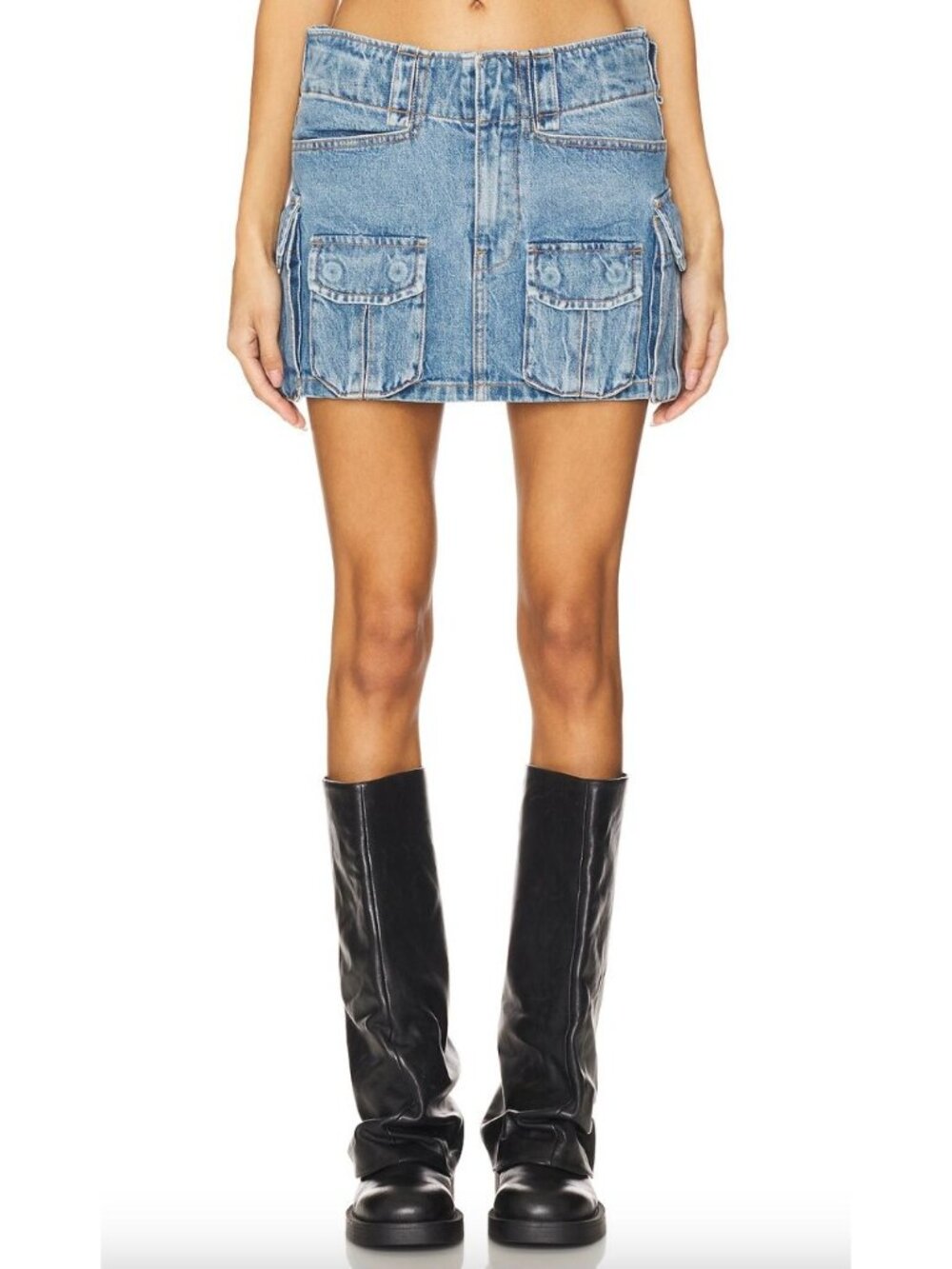 Alexander Wang Cargo Pocket Denim Y2K Mini Skirt Size 26